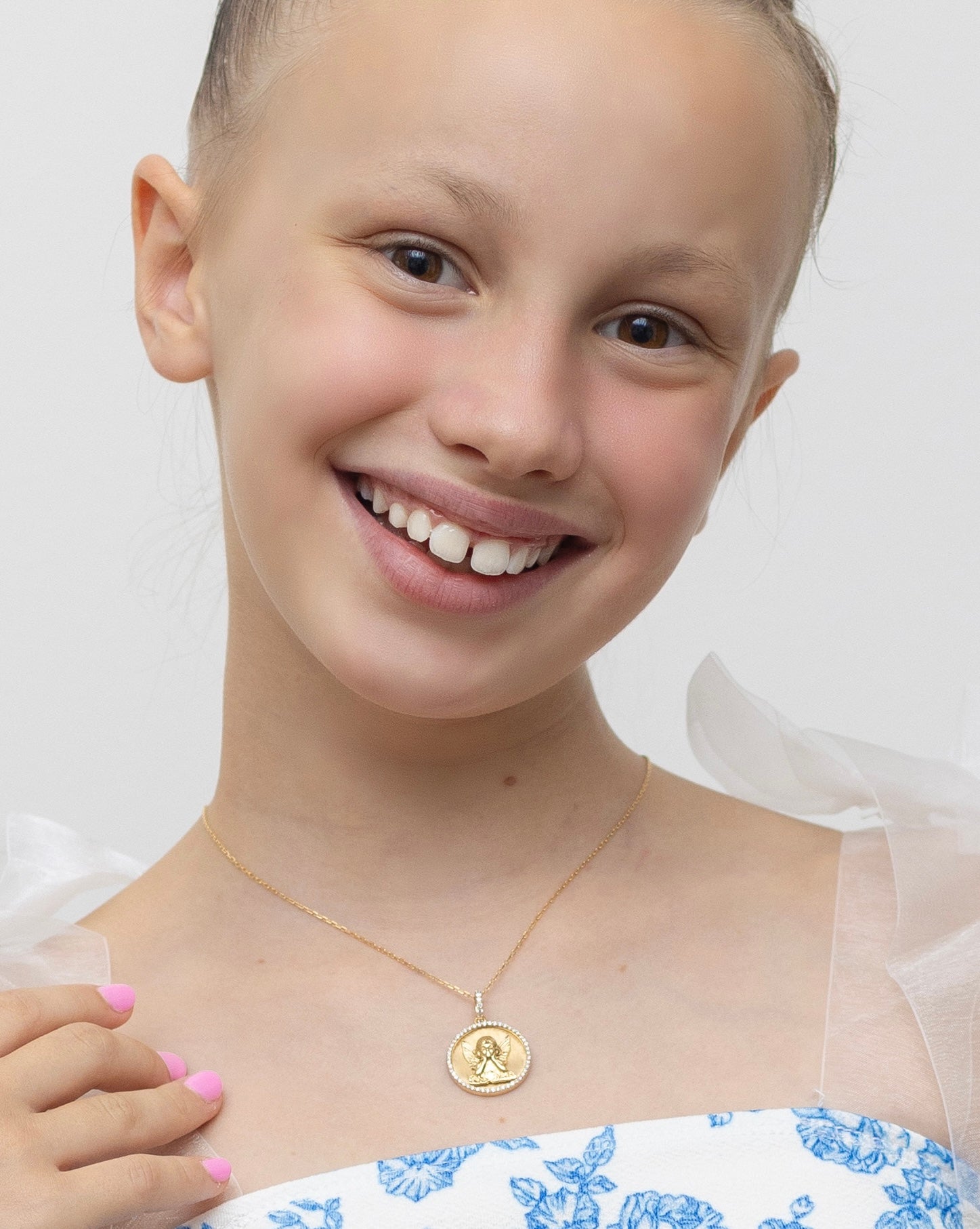 VEGA GUARDIAN ANGEL COIN DIAMOND NECKLACE