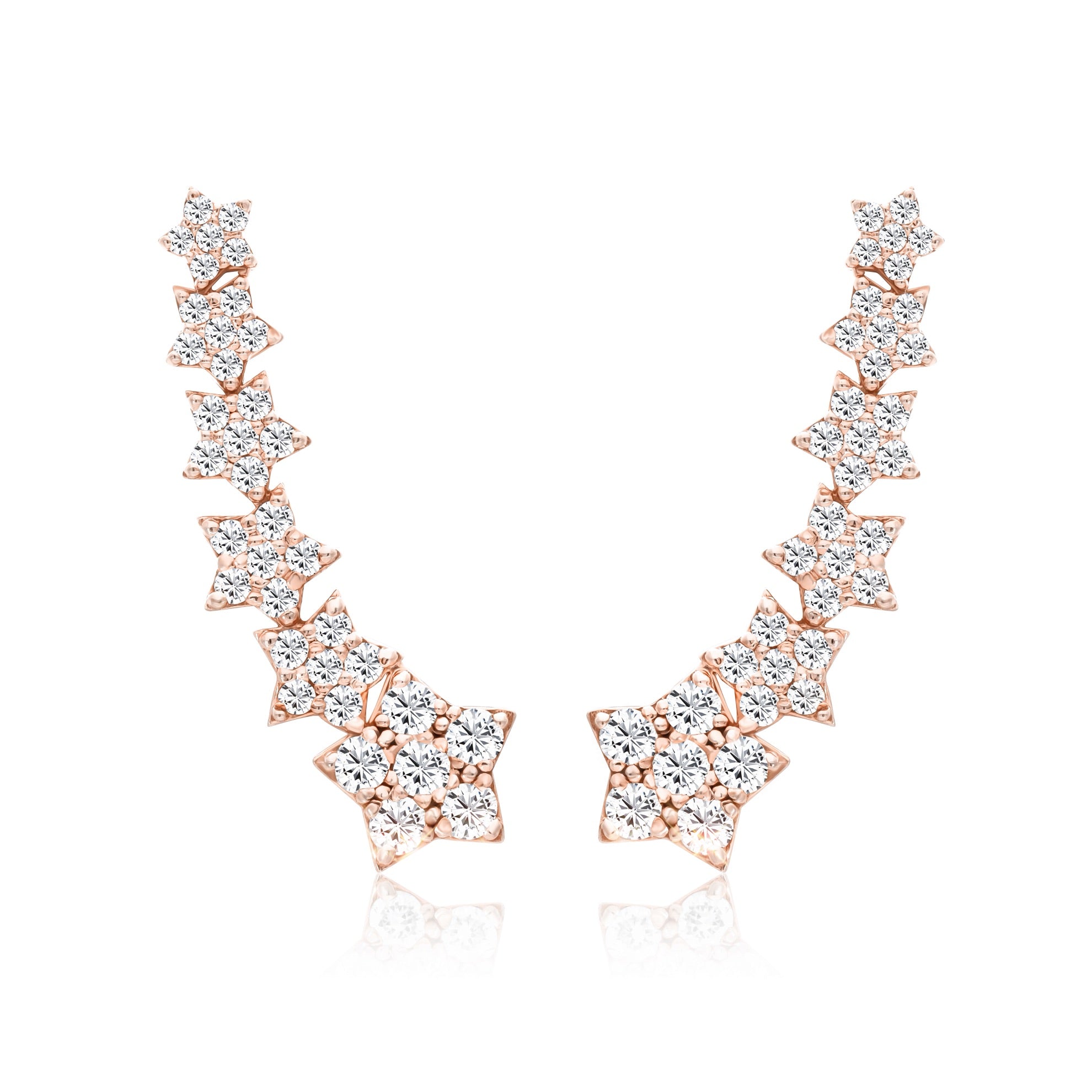 VEGA STAR DIAMOND EAR CUFF EARRINGS