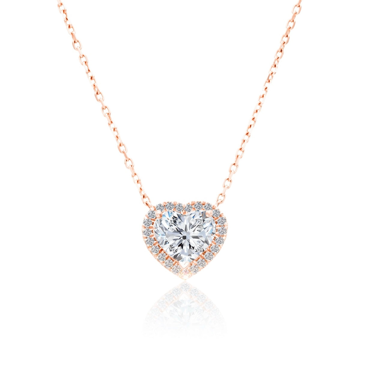 VEGA 1,5 CT HEART HALO DIAMOND NECKLACE