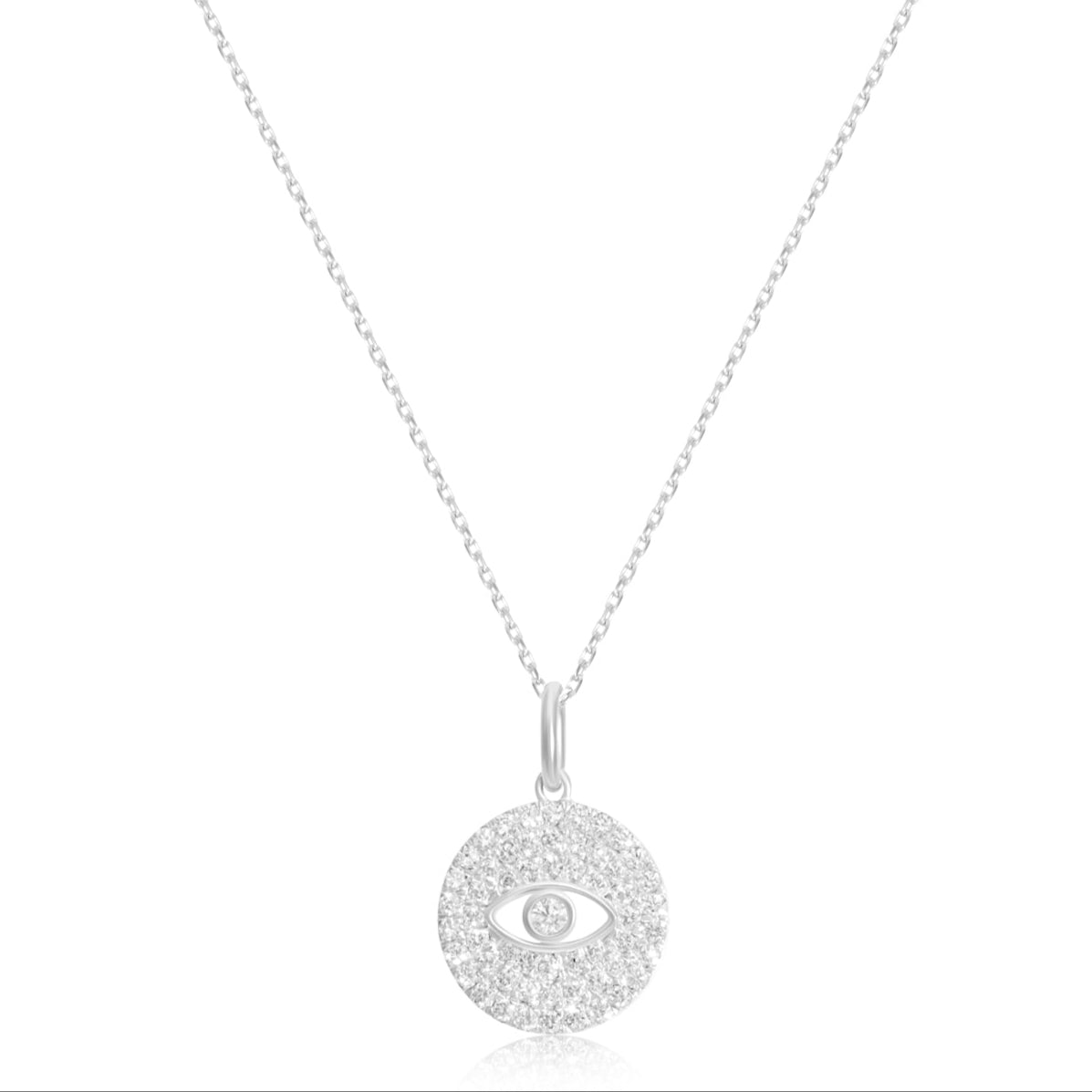 VEGA EVIL EYE PAVÉ DIAMOND NECKLACE