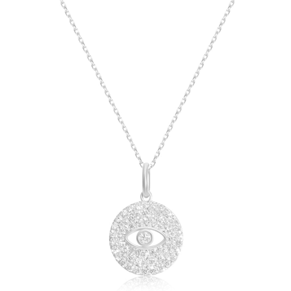 VEGA EVIL EYE PAVÉ DIAMOND NECKLACE