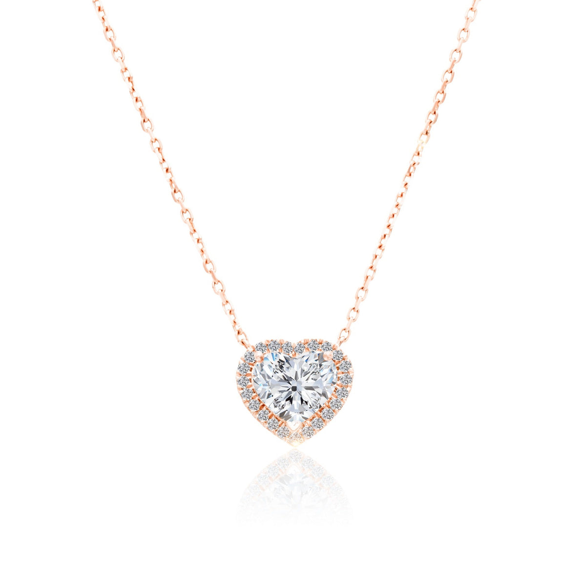 VEGA 0,5 CT HEART HALO DIAMOND NECKLACE