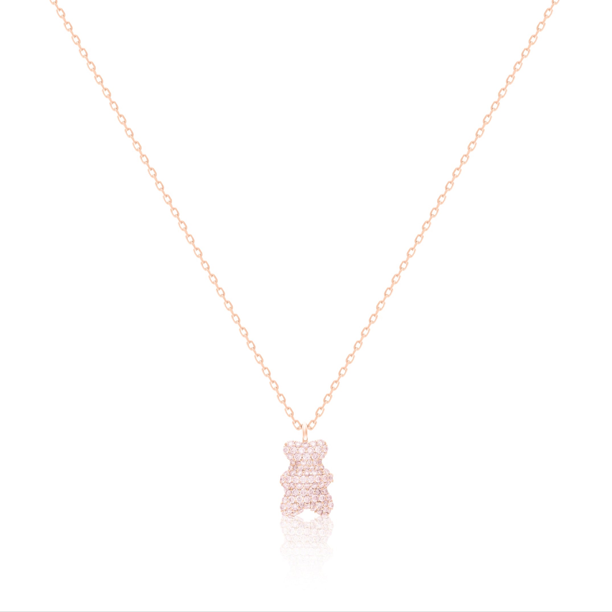 VEGA MINI PINK TEDDY DIAMOND NECKLACE