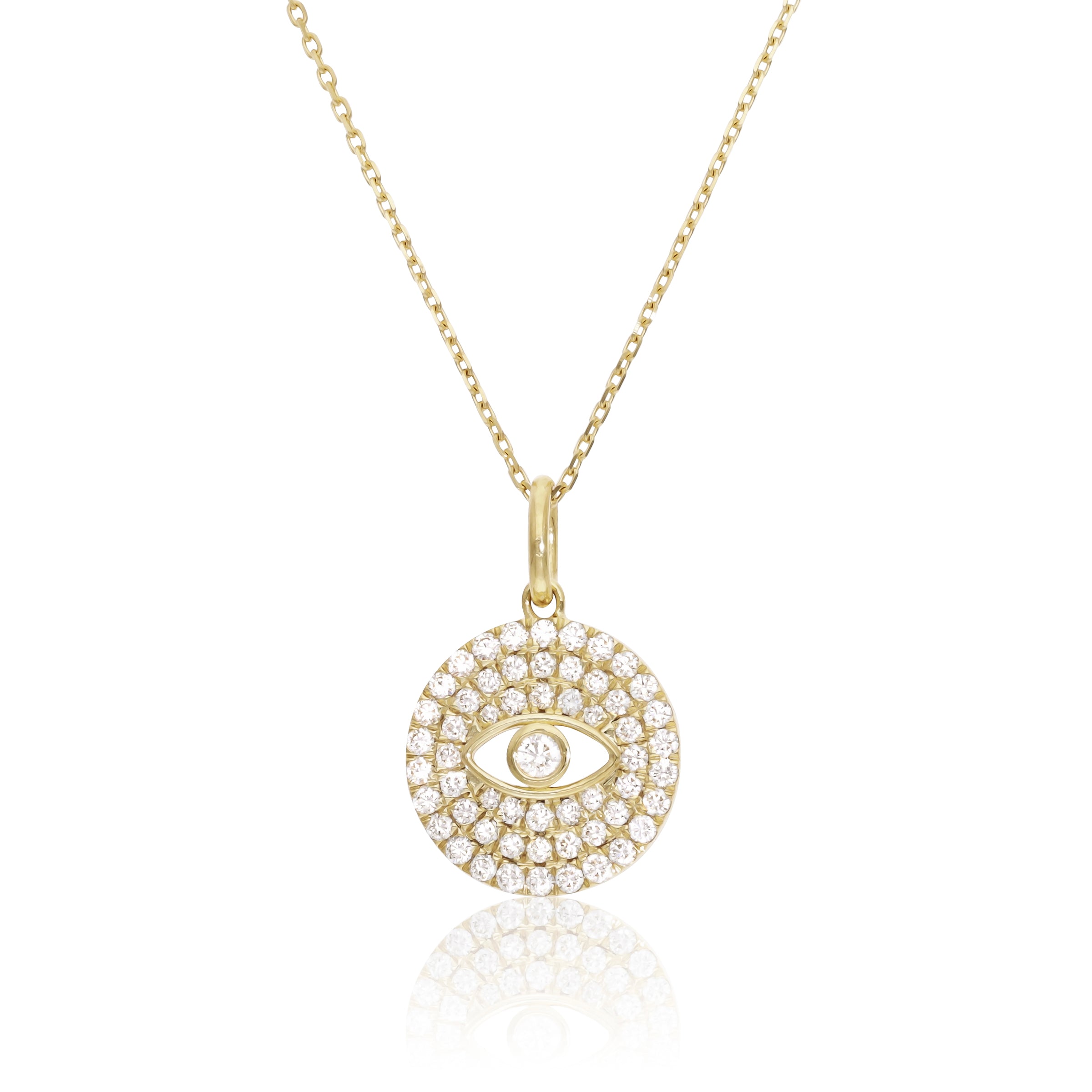 VEGA EVIL EYE PAVÉ DIAMOND NECKLACE