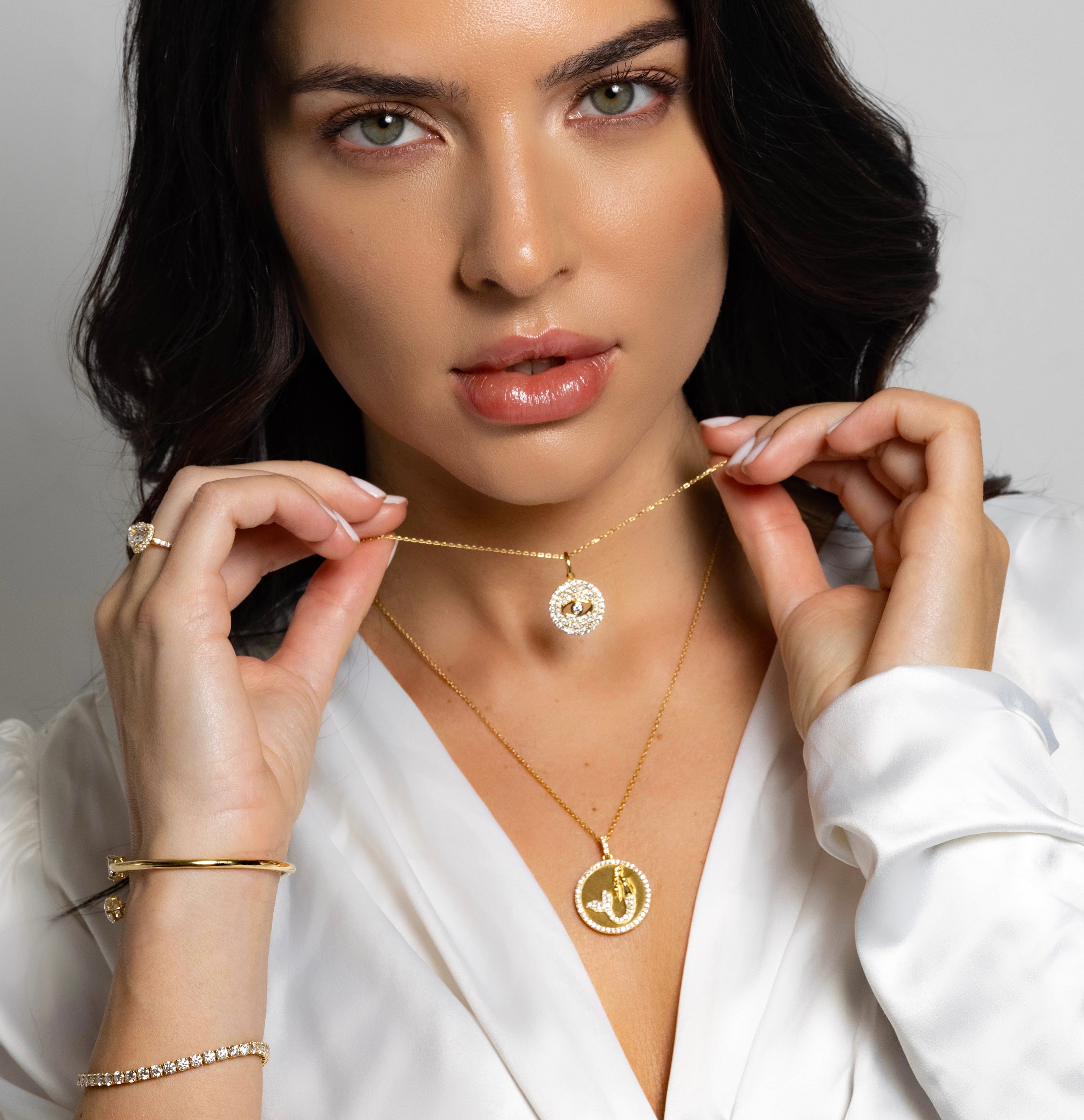 VEGA EVIL EYE PAVÉ DIAMOND NECKLACE