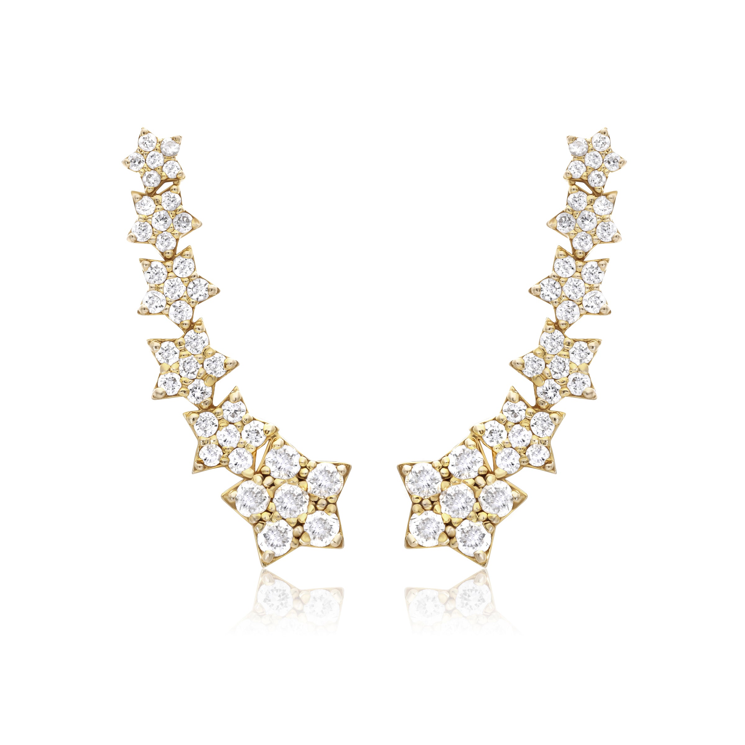 VEGA STAR DIAMOND EAR CUFF EARRINGS