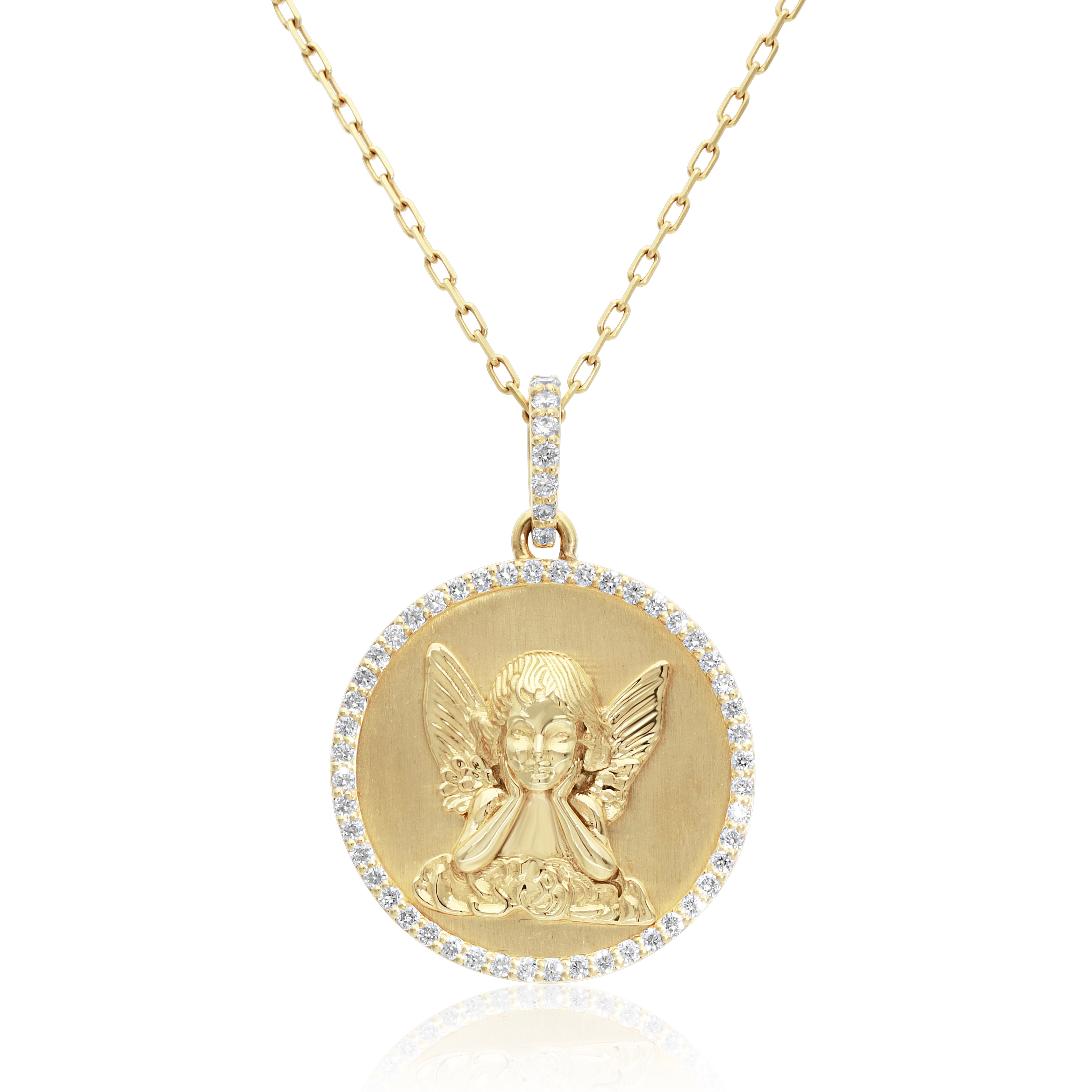 VEGA GUARDIAN ANGEL COIN DIAMOND NECKLACE