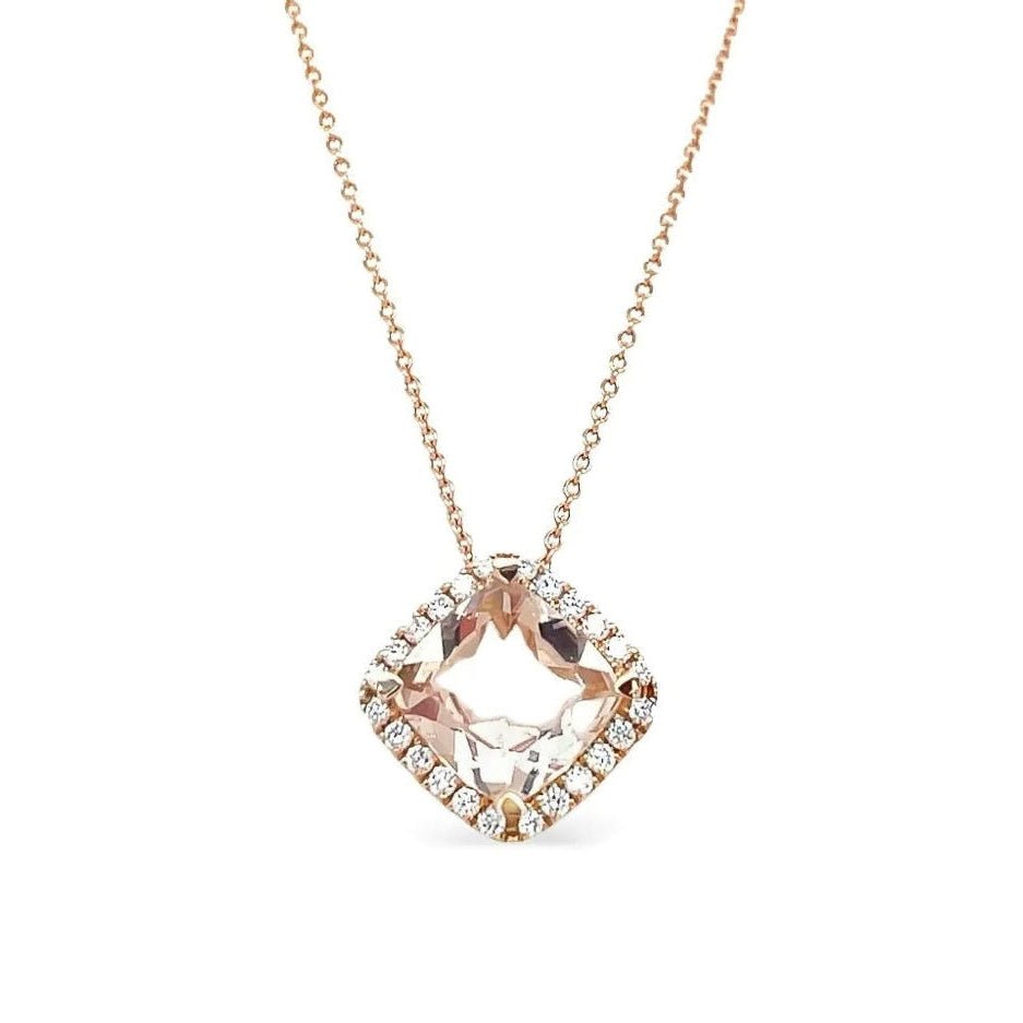 Vega Morganite Diamond Necklace