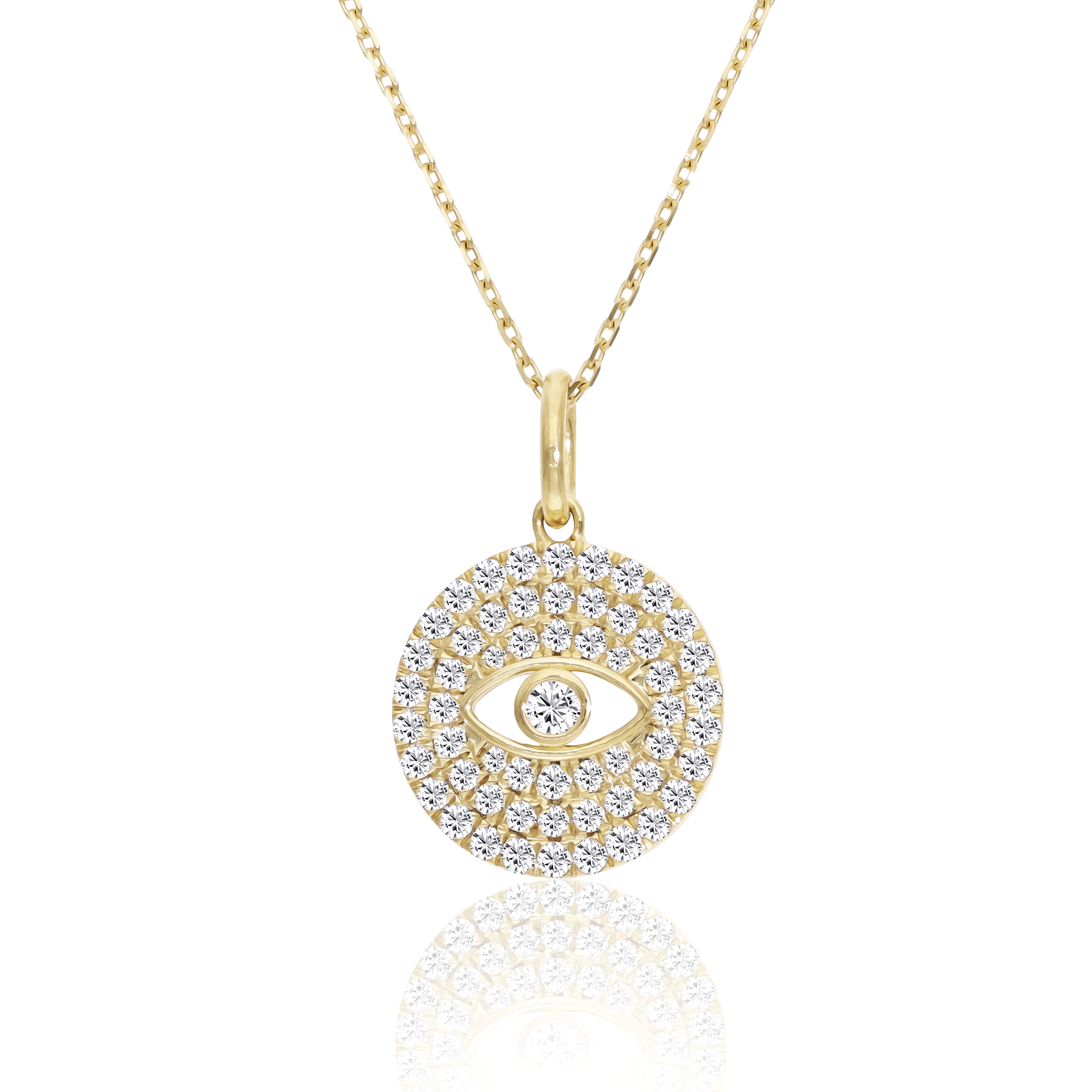 VEGA EVIL EYE PAVÉ DIAMOND NECKLACE