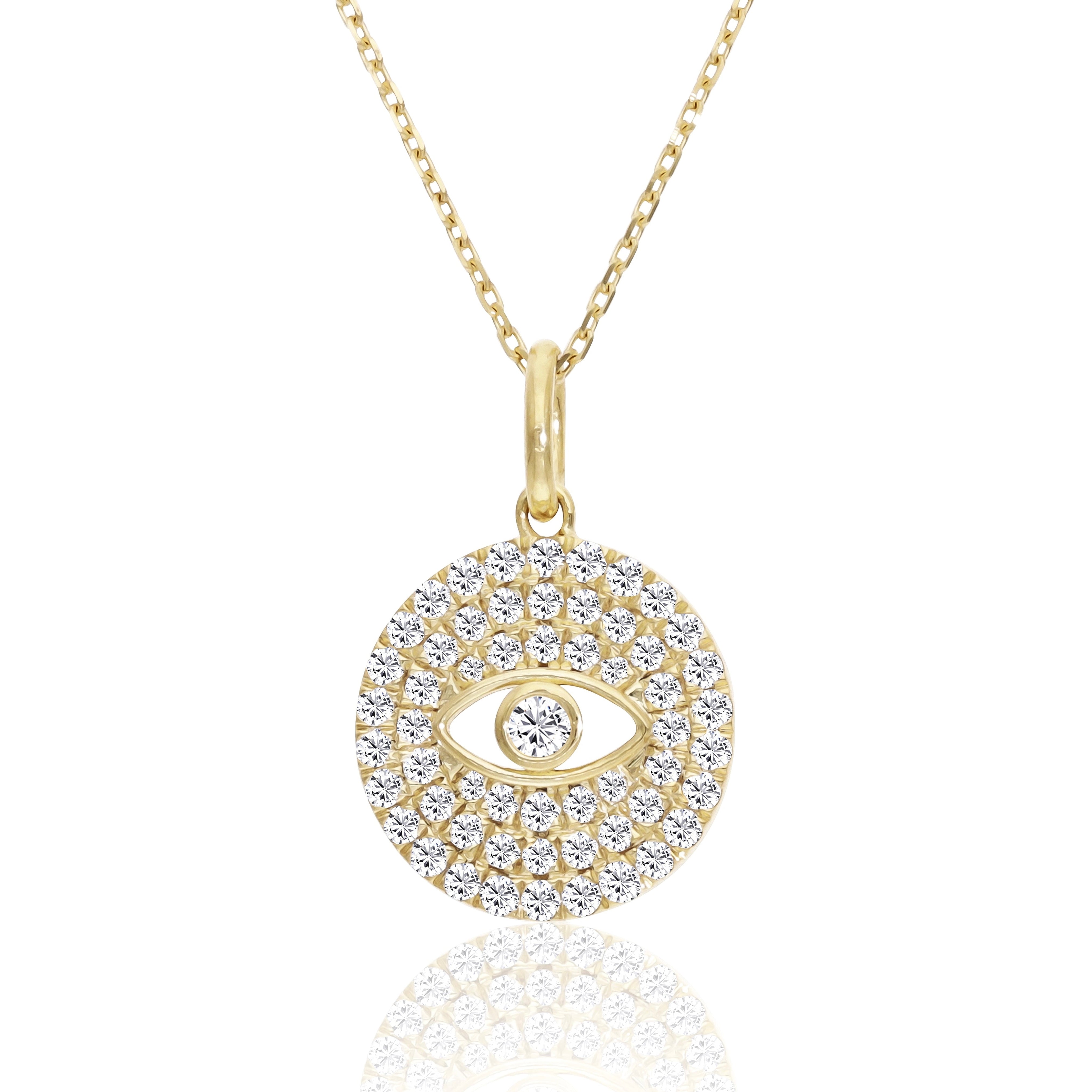 VEGA EVIL EYE PAVÉ DIAMOND NECKLACE