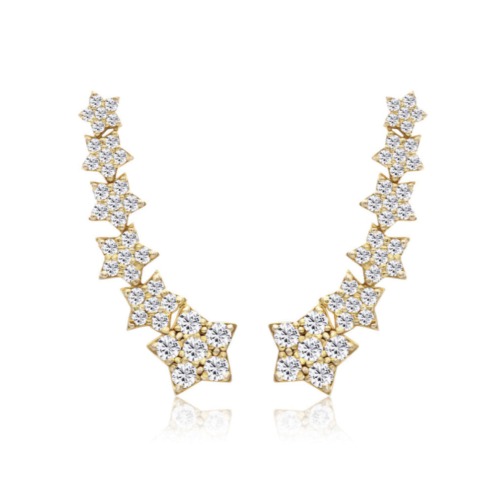 VEGA STAR DIAMOND EAR CUFF EARRINGS