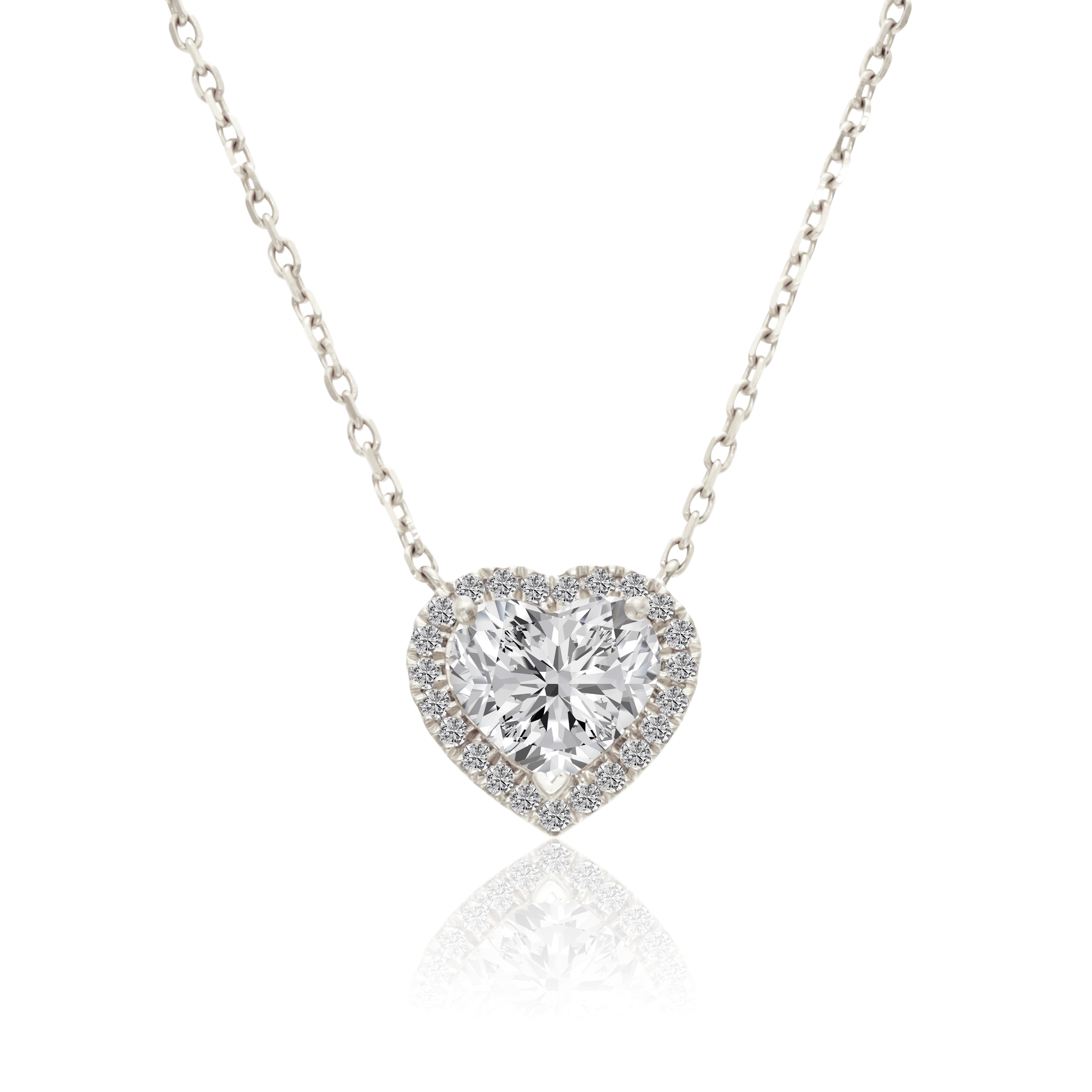 VEGA 1,5 CT HEART HALO DIAMOND NECKLACE