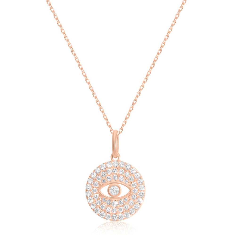 VEGA EVIL EYE PAVÉ DIAMOND NECKLACE
