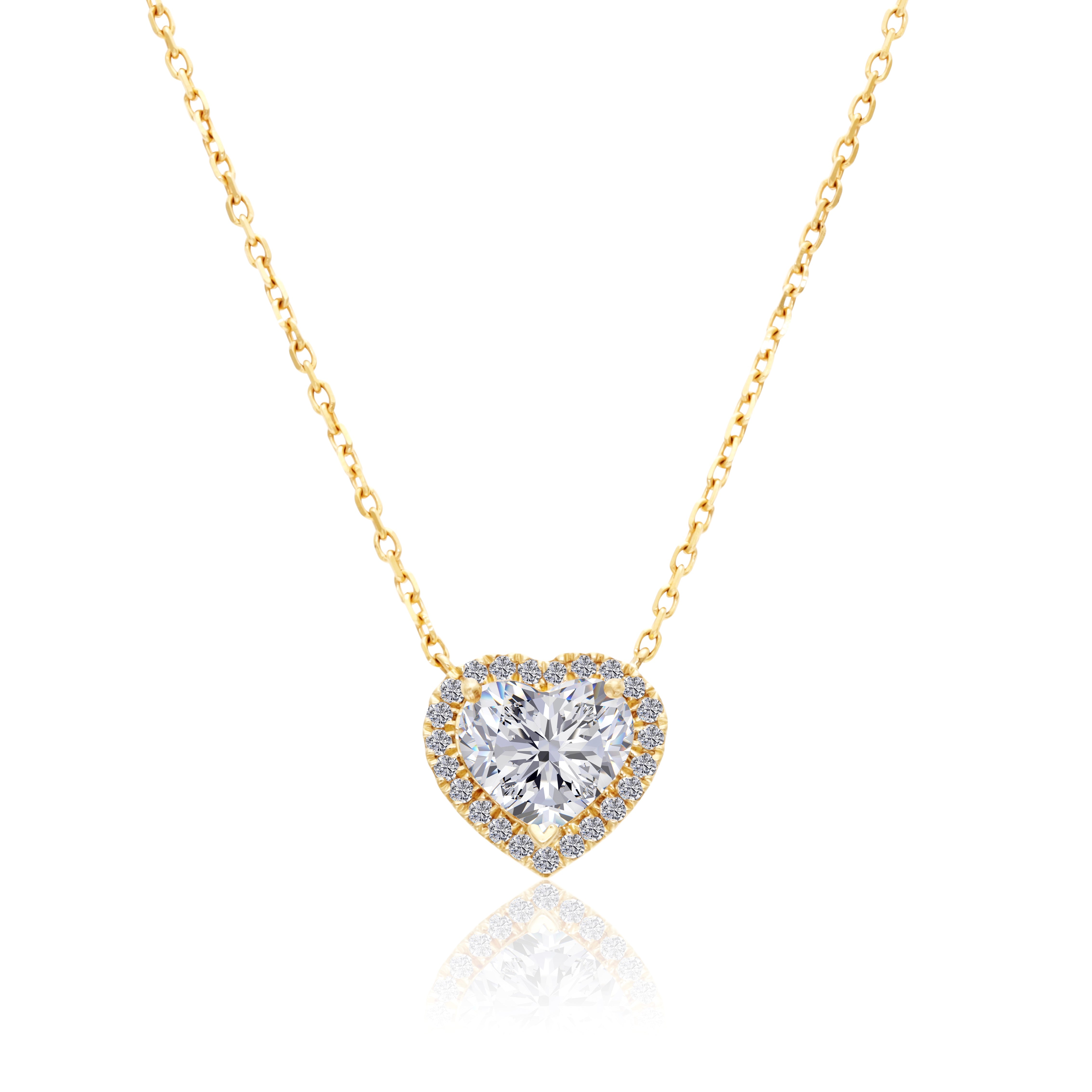 VEGA 0,5 CT HEART HALO DIAMOND NECKLACE