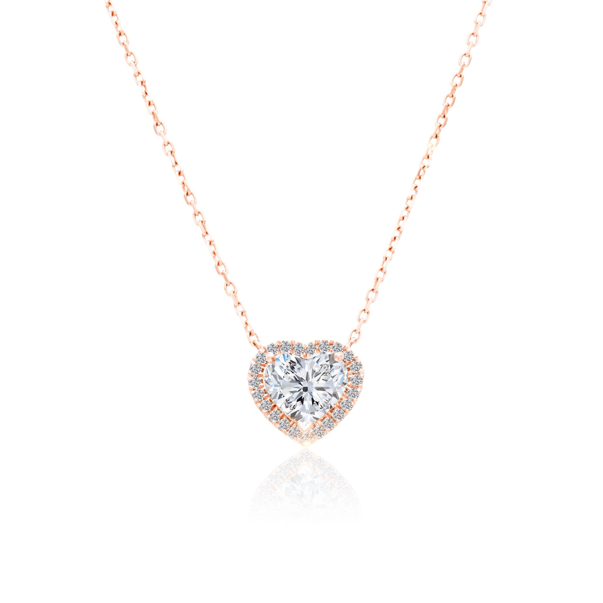 VEGA 0,5 CT HEART HALO DIAMOND NECKLACE