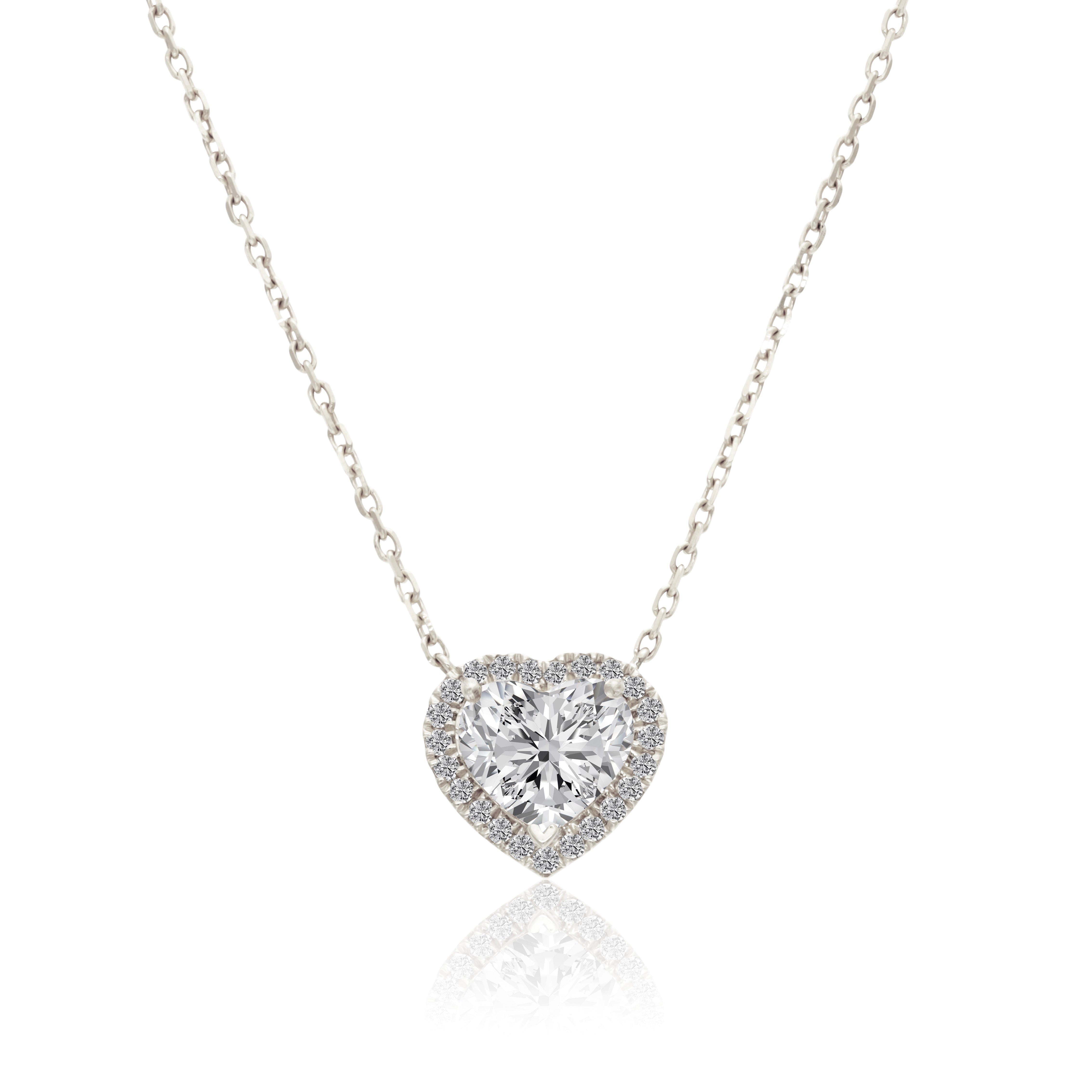 VEGA 0,5 CT HEART HALO DIAMOND NECKLACE